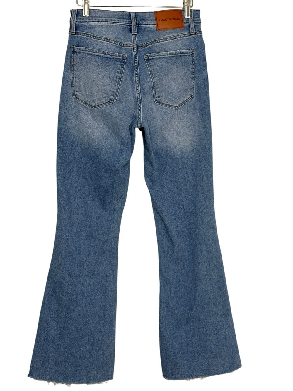 Lucky Brand Stevie High Rise Flare Jeans Light Wash Raw Hem Women’s 28 - Picture 2 of 13